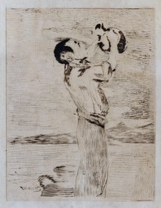 El bebedor de agua (grabado y punta seca) de Édouard Manet