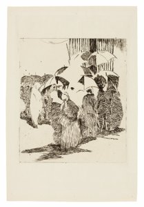 Fila frente a la carnicería de Édouard Manet