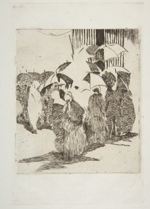 Fila frente a la Carnicería, 1870-71 de Édouard Manet