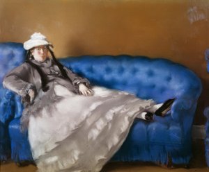 Madame Manet en el sofá azul