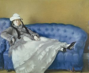 Madame Manet en un sofá azul, 1874