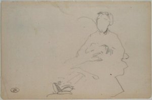 Manet - Boceto de mujer sentada (hoja de un cuaderno de bocetos), hacia 1864-1868 de Édouard Manet