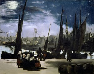 Luz de luna en el puerto de Boulogne, 1868 de Édouard Manet