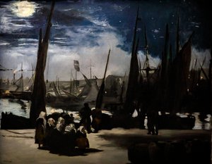 Claro de luna en el puerto de Boulogne de Édouard Manet