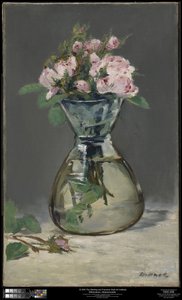 Rosas musgosas en un jarrón de Édouard Manet