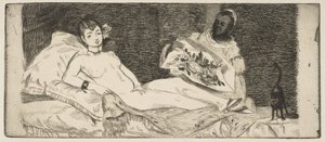 Olimpia, plato pequeño, 1867 de Édouard Manet
