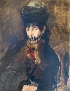 Retrato de Berthe Morisot con velo, c. 1872 (óleo sobre lienzo) de Édouard Manet