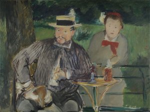 Retrato de Ernest Hoschedé con su hija Marthe