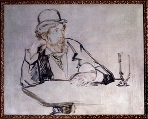 Retrato del novelista irlandés Georges Moore en el café. Dibujo de Edouard Manet, 1879. Nueva York, Museo de Arte Moderno de Édouard Manet