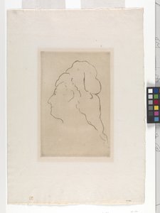Perfil de Eva Gonzales girada a la izquierda (aguafuerte) de Édouard Manet