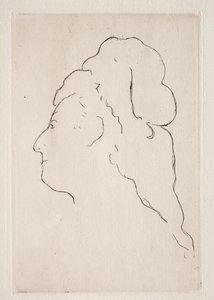 Perfil de Eva Gonzales girada a la izquierda, c. 1869 de Édouard Manet