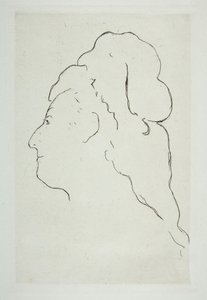 Perfil de Eva Gonzales girada a la izquierda de Édouard Manet