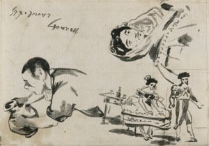 Bocetos de "Los gitanos," "El ballet español," y "Lola de Valence" para "L