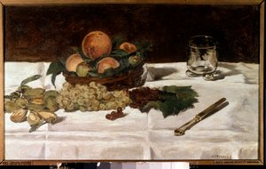 Naturaleza muerta, frutas en una mesa Pintura de Édouard Manet (1832-1883) 1864 Dim. 0,45x0,73 m París, Musée d