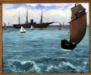 El barco americano Kearsarge en Boulogne sur mer Pintura de Edouard Manet (1832-1883) 1864. Colección privada de Édouard Manet