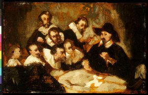 La lección de anatomía, después de Rembrandt, c.1856 de Édouard Manet