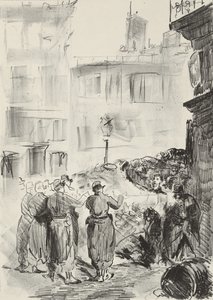La Barricada, 1871, impreso 1884 de Édouard Manet