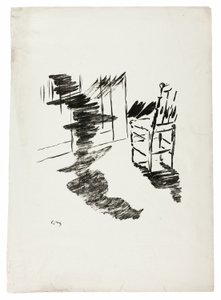 La silla ("Esa sombra que yace flotando en el suelo..."), de El cuervo (Le Corbeau) de Édouard Manet