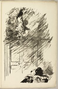 El cuervo sobre el busto de Pallas ("Posado sobre un busto de Pallas..."), de El cuervo (Le Corbeau) de Édouard Manet
