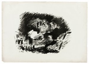 Bajo la lámpara ("Once upon a midnight dreary..."), de El cuervo (Le Corbeau) de Édouard Manet
