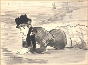 Mujer acostada en la playa. Annabel Lee de Édouard Manet