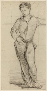 Joven de pie (Léon Leenhoff) (recto); Boceto de niño de pie (verso) de Édouard Manet