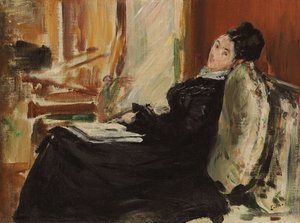 Joven mujer con libro; Jeune femme au livre, c.1875 de Édouard Manet