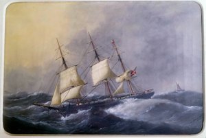 Un tres mástiles de comercio en 1882 de Edouard Marie Adam