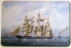 El Rossdhu, tres mástiles ingleses con navegación seca de Edouard Marie Adam