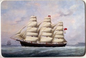 El velero William Lawrence. Acuarela de Edouard Adam (1847-1929) 1881. París, Museo de la Marina de Edouard Marie Adam