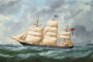 El barco "Haddon Hall", mediados del siglo XIX a principios del XX (pintura al óleo)