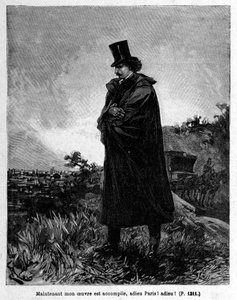 Edmond Dantès, el Conde de Montecristo dejando París - Grabado por Riou, en "El Conde de Montecristo" por Alexandre Dumas, Rouff & Cie