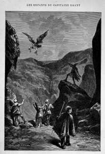 Oh, mira... el... el... el... ¡Robert! en "Los hijos del Capitán Grant" de Jules Verne de Edouard Riou