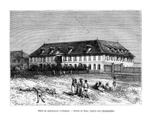 La Casa de los Gobernadores, Cayena, Guayana Francesa, América del Sur, siglo XIX