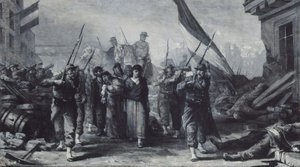 Incendio del Hôtel de Ville en 1871, en 1871 (óleo sobre lienzo) de Edouard Toudouze