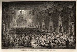 Ceremonia religiosa en una lamasería china