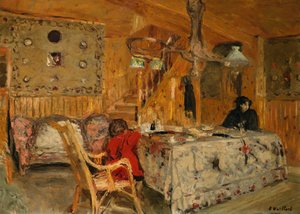 Denise Natanson y Marcelle Aron en la casa de verano, Villerville, Normandía, c.1910 de Edouard Vuillard