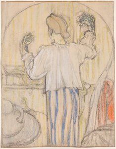 Frente al espejo (frente) de Edouard Vuillard