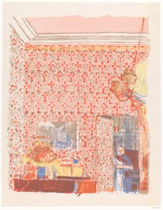 Interior con tapices rosas I