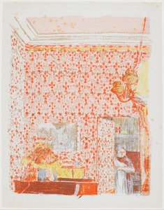Interior con tapices rosas I