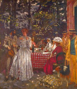 La terraza en Vasouy, el almuerzo de Edouard Vuillard