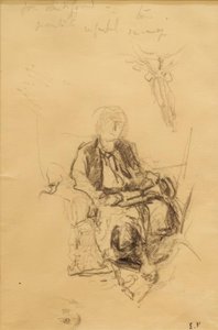 Madame Bénard sentada con estudio dibujado de su pañuelo de Edouard Vuillard
