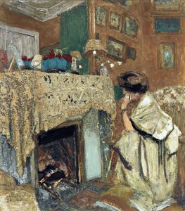 Madame Hessel junto a la chimenea de Edouard Vuillard
