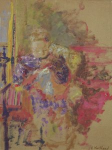 Madame Vuillard cosiendo, c.1905 de Edouard Vuillard