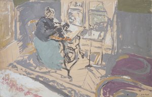 Madame Vuillard en su máquina de coser