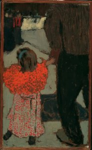 Niña con bufanda roja