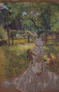 Madre e hijo en el jardín, 1909-1911 de Edouard Vuillard