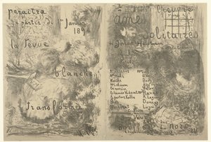 Portada del folleto del programa con publicidad de La Revue Blanche y anuncio de la obra Ames solitarios La revue blanche transformée Ames solitarios de Edouard Vuillard
