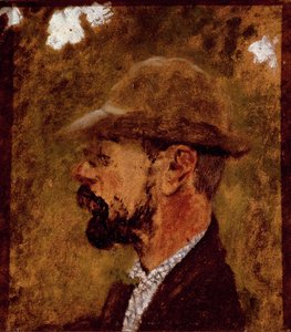 Retrato del pintor Henri de Toulouse Lautrec de perfil de Edouard Vuillard