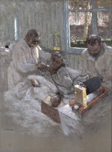 El cardiólogo Henri Vaquez (1860-1936) y su asistente, el doctor Parvu, en la Pitié, c.1918-21 de Edouard Vuillard